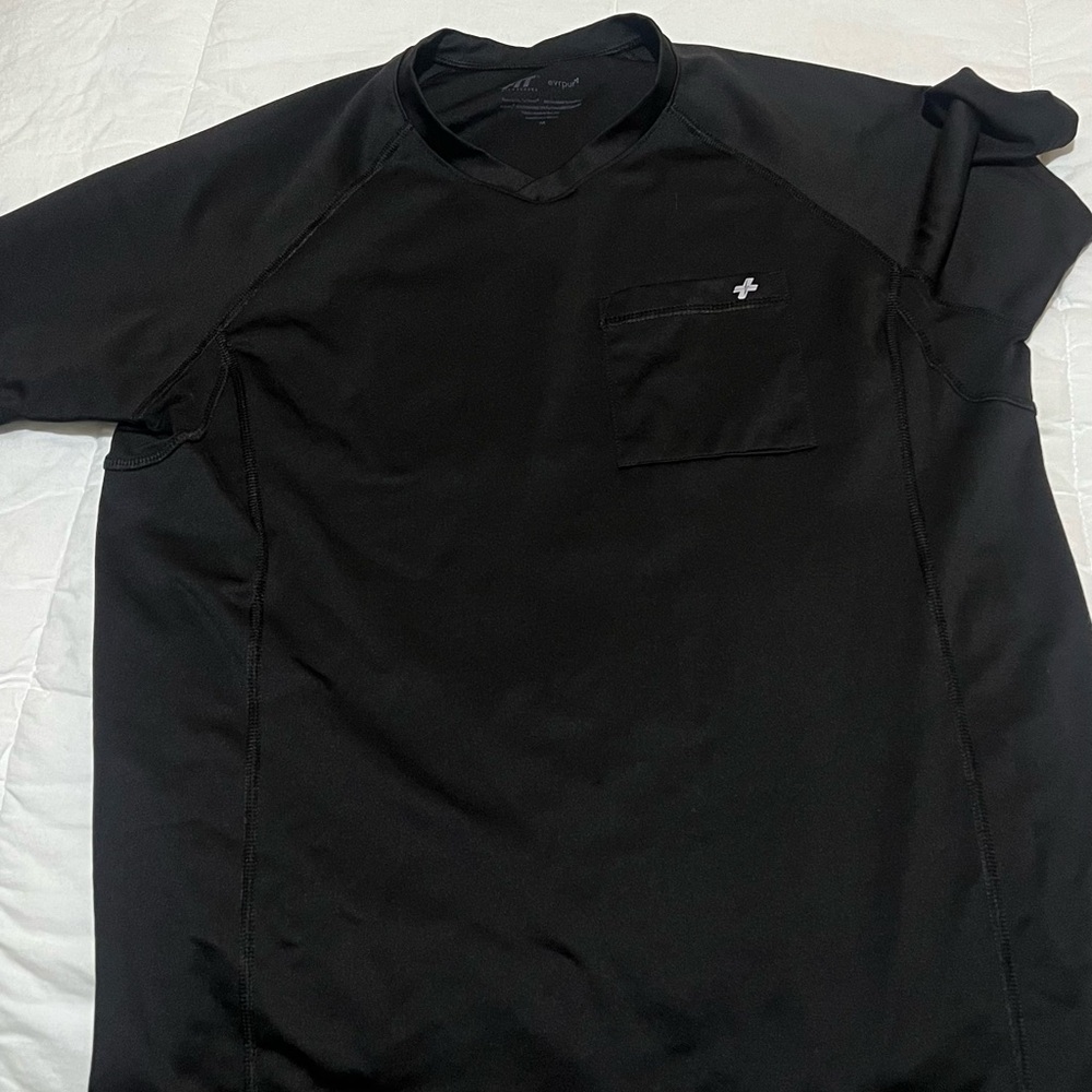 Black Men’s Scrub Fitscrubs Top Medium
